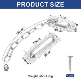 Door Chain, Door Chain Lock, Door Security Latch, Door Lock Chain, Curtain Chain, Front Door, Safety Chain Door, Chain Lock Home Door, Security Lock (Silver)