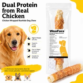 Chicken Wrapped Rawhide Roll Dog Chew, 1 Count Long Lasting Dog Treat for Small, Medium & Large Dogs, Protein Rich Rawhide Roll, 10.58 oz