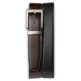 Harbor Bay by DXL Men's Big and Tall Reversible Dress Belt Black/Brown 50/52