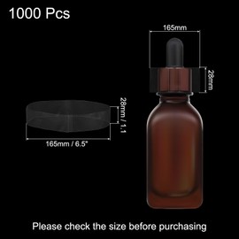 sourcing map 1000Pcs Shrink Bands, 168x28mm PVC Clear Perforated Shrink Bands, Heat Shrink Wrap Bands for Bottles, Jars Seal for Dropper Bottle, Test Tube Bottles
