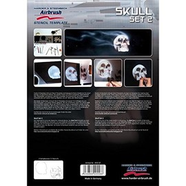 Harder and Steenbeck Airbrushing Stencil Step by Step "Skull 2" A4 Format (11.5 * 8 inch). by SprayGunner
