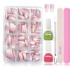 Virellay 288 Pieces Gradient False Nails for Sticking Kit -