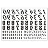2 Sheets Temporary Letters Tattoo Alphabet Tattoo Number Tattoo Fake