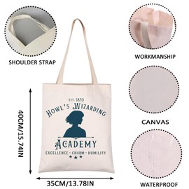 VAMSII Classic Anime Movie Gift Japanese Anime Themed Gift Howl's Wizarding Academy Tote Bag (EXCELLENCE CHARM tote)