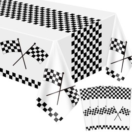 4 Pack Racing Tablecloths Car Birthday Party Supplies Race Car Party Table Cover Racing Theme Party Car Decorations Road Table Cloth for Kids Cars Motocross Bike Celebration Decor 86 X 51IN