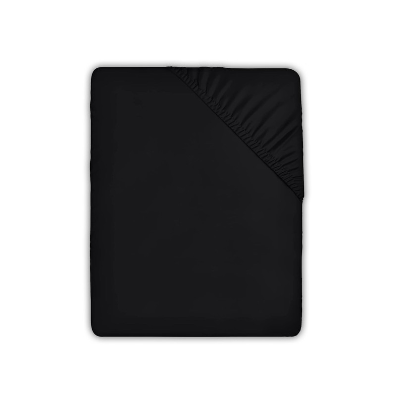 EV DEKOR®MF0001 Fitted Sheet Double, Black - Deep Pocket Bedsheet