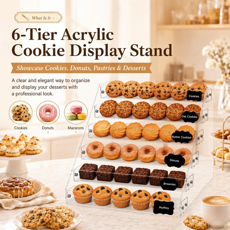 YESGIRL 6-Tier Acrylic Cookie Display Stand