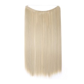 Secret Headband Wire in Natural Hair Extensions, Elastic Band, Hairpieces, Ombre, for Women, 50 cm, Straight - Grey Blonde Mix, Bleach Blonde