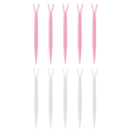 Antibacterial Double Eyelid Former | Y-shaped Pusher for Pressure Dispersion | Flexible Material for Impact Resistance | Can be Used as Makeup Base | Set of 10 for Everyday Clean