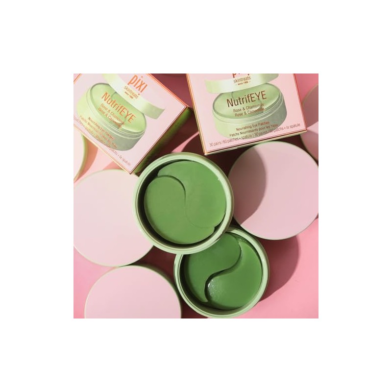 Pixi NutrifEYE, Parches Nutritivos para Ojos con Rosa y Manzanilla,