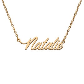 Natalie Name Tag Necklaces for Her His Friends Familys Relationship Memory Jewelry Gift