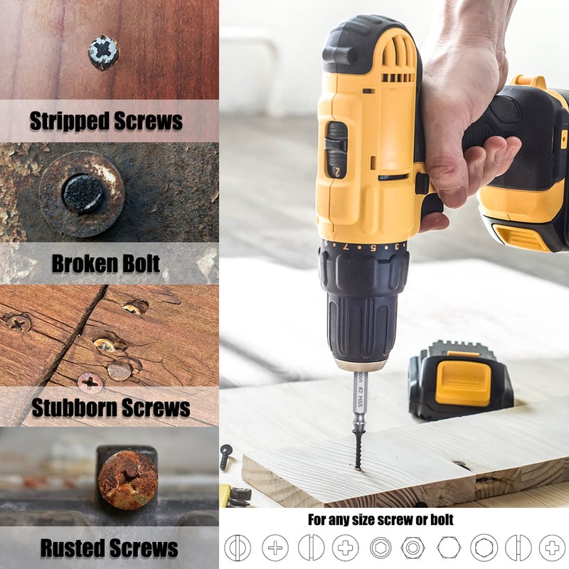 SKmoon Damaged Screw Remover and Extractor Set , Made From