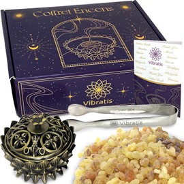 Oliban Natural Incense Set - 100g Boswellia Serrata Incense Sticks, Incense Burner and Tongs Made of Stainless Steel - Ideal for Cleansing & Meditation (Oliban Incense 100g)