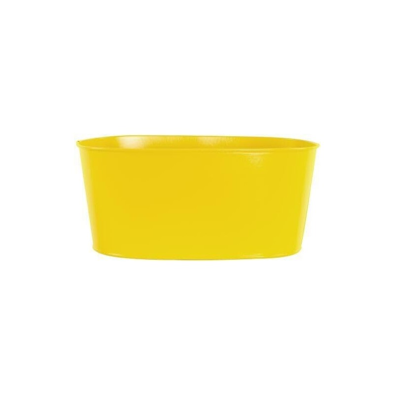 Fyne-Finds Set of 2 Yellow Oval Metal Herb Trough 23cm,