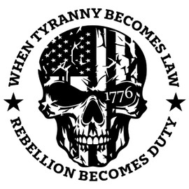 1776 Skull Decal for Trucks, Cars, When Tyranny Becomes Law, Rebellion Becomes Duty, Decal, America Decal, Patriotic Decal