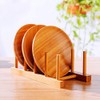 efbock Plate Rack Holder for Kitchen Cabinets Bamboo Wood Chopping