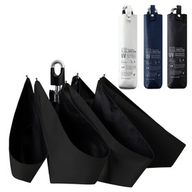 Unisex Folding Umbrella, With Carabiner, UV Protection, Folding Parasol, 100% Light Shading Rate, Made of Strong Durable Fiberglass, Women's, Men's, UV Protection, Foldable, For Rain or Sun, Black