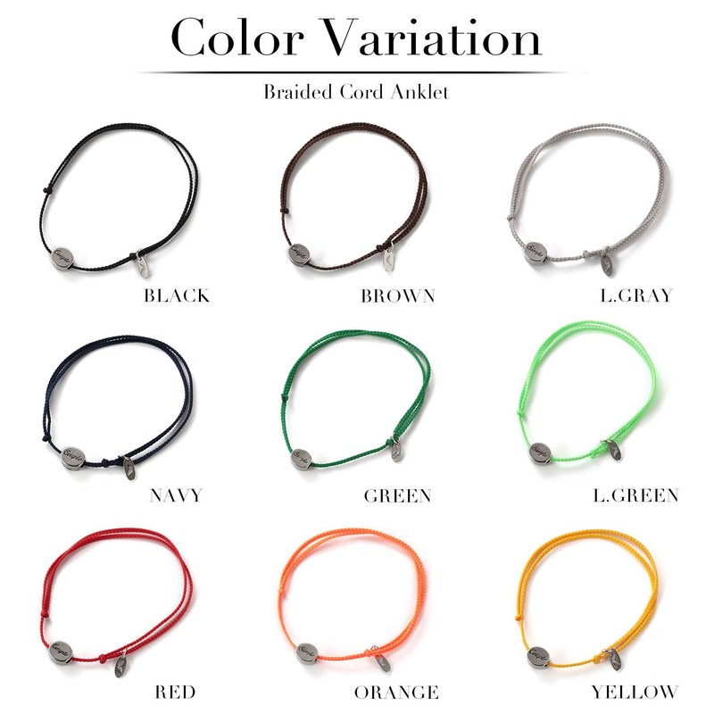Naru Cotton Cord Anklet, Men's, Women's, Charm, Pair, Matching, Couple,