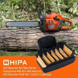 Hipa 455 Rancher Air Filter Primer Bulb Fuel Line Kit for Husq 455 455 Rancher 455E 461 CS2255 Chainsaw Parts Replace 537255701 Rancher 455 Air Filter Spark Plug Tune Up kit