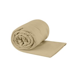 Sea to Summit - Pocket Towel Reisehandtuch M - Mikrofaser Handtuch - Kompakt - Ultra saugfähig & Schnelltrocknend - Leicht - Aufhänger & Tasche - Wandern - 50 x 100cm - Desert Brown - 80g