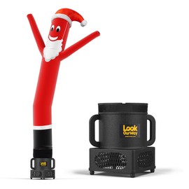 LookOurWay Air Dancers Wacky Waving Inflatable Tube Man Set - 7 Feet Tall Inflatable Dancing Man with Blower for Business Promotion - Christmas Holiday Theme - Santa Disguised Air Dancer