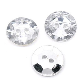20 Large 30mm Plastic Crystal Faux Diamond Round Rhinestone Sewing Craft Buttons