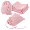 sourcing map 25 Pcs Velvet Drawstring Bag, 5 x 6 Inch Jewelry Velvet Pouches Gift Bags for Wedding Party Favor Candy Jewelry Packaging Organizing Storage, Pink