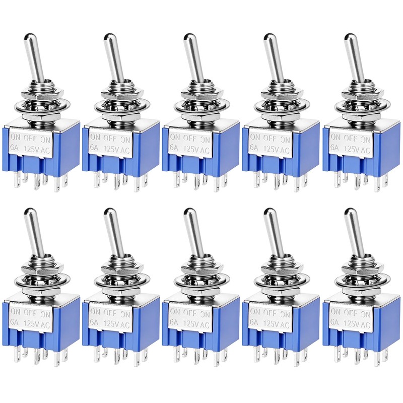 QWORK® MTS-203 3 Positionen DPDT Kippschalter, 6 Pin AC 125