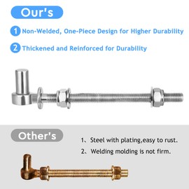 Vatemechie Premium Heavy-Duty Stainless Steel J-Bolt Gate Hinge, 6" - Ultimate Durability and Reliability for Farm, Garden, and Industrial Gates (5/8" Pin, Nuts & Washers Included, 2Pcs)