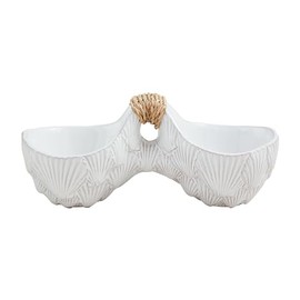 Mud Pie Sea Double Serving Dish, 2 1/2" x 10", WHITE