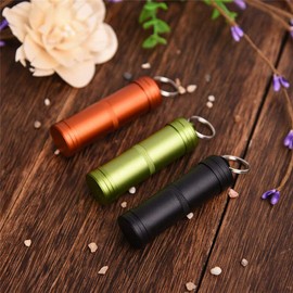 1/2/3Pcs Aluminum Pill Organizer Box Keychain Waterproof 3 Colors Pill Container Portable Pill Keychain Aluminum Pill Bottle for Pill Holder Outdoors Camping Traveling Black/Green/Orange
