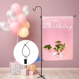 HINZIC 10pcs Garden Flag Clips and 10pcs Black Nylon Cable Ties Anti-Wind Outside Yard Valentines Wedding Decoration Flag Holder Stand Accessories