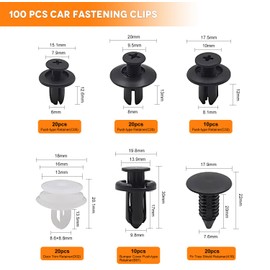 Car Retainer Clips, 135 Pcs Plastic Car Body Trim Clips Kit, Car Fixing Clips, Auto Body Fastener Rivet Trim Clips, with Fastener Rivet Clips, Auto Trim Removal Tools, Cable Ties, Sponge-cushions