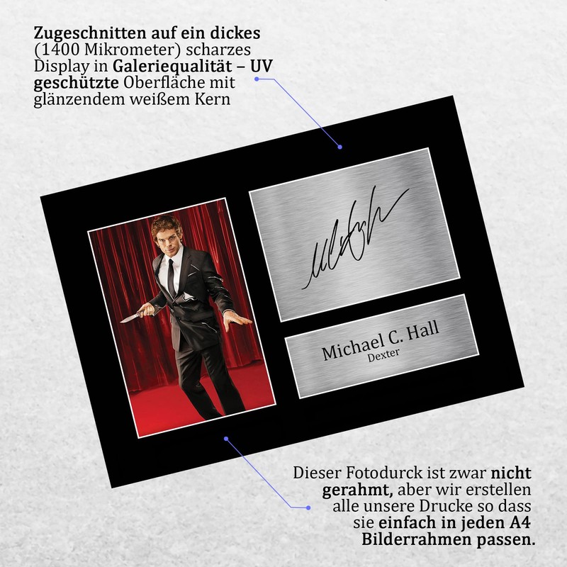 HWC Trading A4 Michael C. Hall Dexter Dexter Gifts Printed