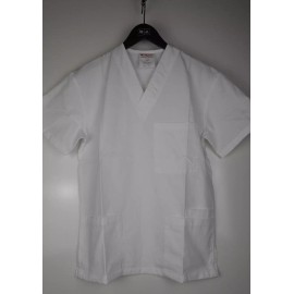 ALLHEART SCRUB TOP WHITE 4 POCKETS XSM