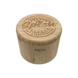 Bamboo Salt Box Seasoning Container with Magnetic Swivel Lid, 3.5 x 3.5 x 2.75 inches, 3/4 Cup Capacity