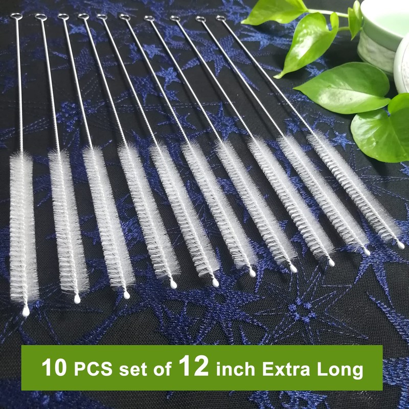 Straw Cleaner Brush Extend 12 inch, Extra Wide 12mm diam