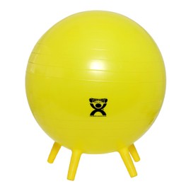Cando - 30-1891 CanDo Non-Slip Inflatable Exercise Ball with Stability Feet for Exercise, Workout, Core Training, Stability, Yoga, Pilates and Balance Training in Gym, Office, Home or Classroom. Yellow 18" (45 cm)
