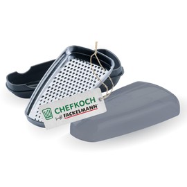 Chefkoch trifft Fackelmann Parmesan Grater with Container - Stainless Steel Blade, 2-in-1 Grater & Storage, Dishwasher Safe