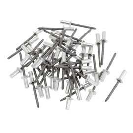 Partuto 50 Pcs Countersunk Head Closed Sealing Rivets 4mm Grip Diameter 16mm Grip Length 8mm Aluminum Alloy Iron Silver Tone