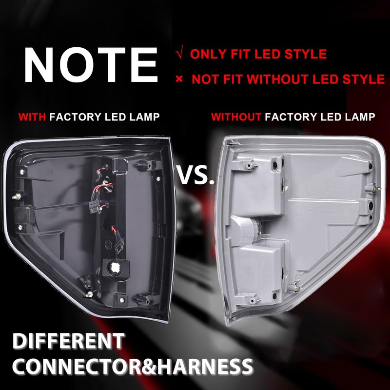 G-PLUS Tail Light Assembly w/Wiring Harness Fit For Ford F150