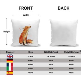 Fox Cushion Cover Decorative Gifts for Women Sofa Cushion Covers Decorative Cushion Cover Sofa Bedroom Living Room Decorative Cushion 40 x 40 cm