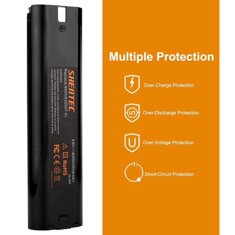 Shentec Upgraded 2 Pack 9.6V 4.0Ah Battery Compatible with Makita