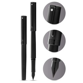 Sheaffer Intensity Engraved Matte Black PVD w/Polished Black Appointments and Medium Nib Fountain Pen (E0924453)