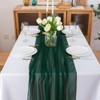 CHUQING Table runner chiffon, dark green, in green, table runner,