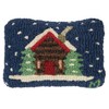 Chandler 4 Corners Artist-Designed Cabin in The Snow Hand-Hooked Wool