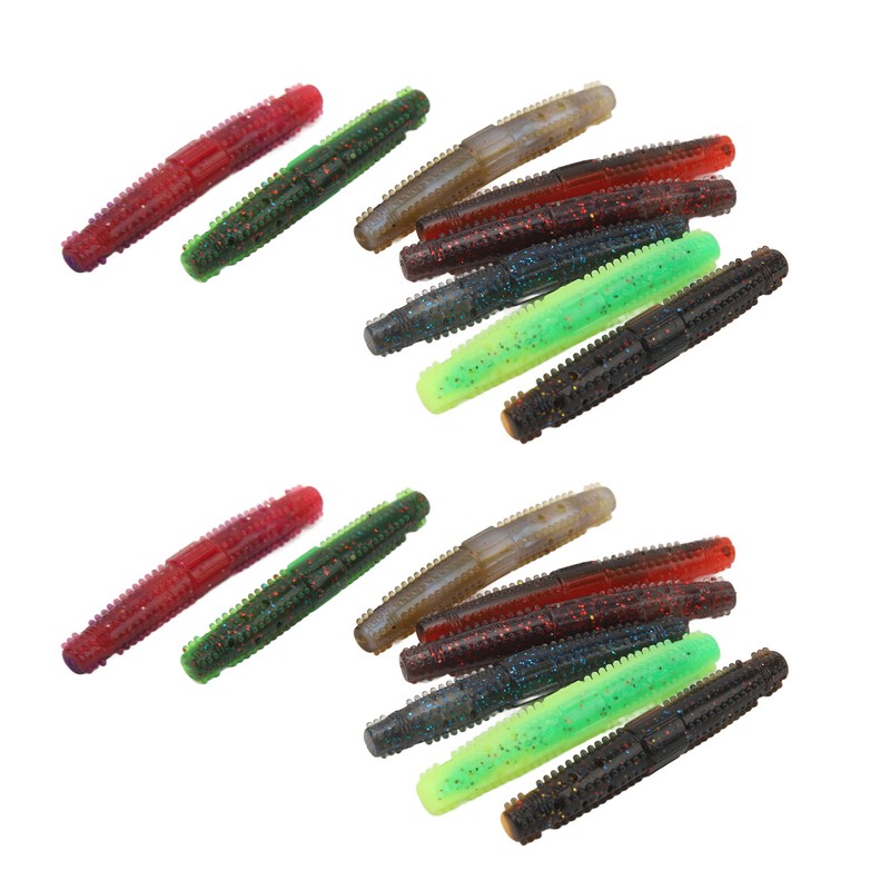 16pcs Soft Lure TPR Bite Resistant Hidden Hook Tip Built