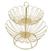 2 Tier Fruit Bowl Modern Nordic Design Geometric Detachable Gold