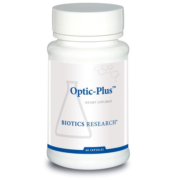 BIOTICS Research Optic Plus Eye Vitamin & Mineral Support Supplement with Lutein and Zeaxanthin, Healthy Retinal Tissue and Vision 60 Capsules