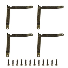Runseaway 4PCS Antique Bronze Lid Support Hinges, Rotatable Folding Lift Up Stay Hinge for Wooden Boxes, Jewelry Case, Cabinet, Furniture(6.73"x 3.86"x 0.43")